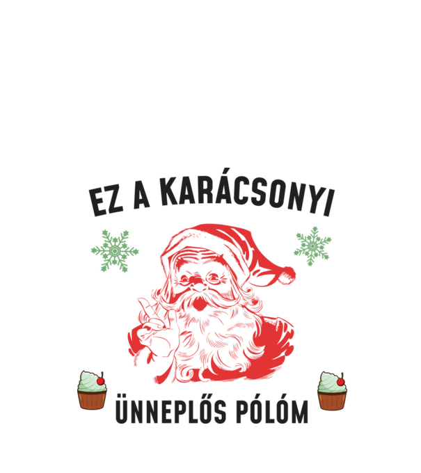 Karácsonyi ünneplős minta fehér pólón