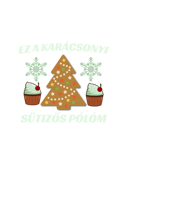 Karácsonyi sütizős minta fehér pólón