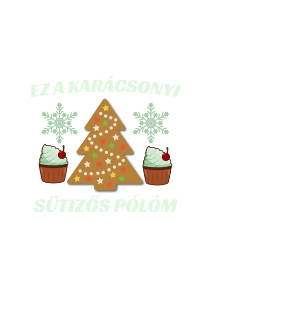 Karácsonyi sütizős minta fekete pólón