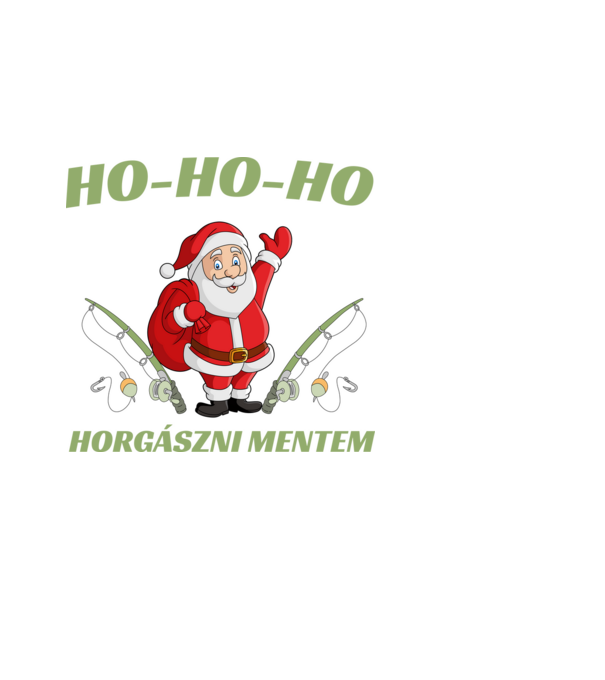 Horgászni mentem minta fekete pólón