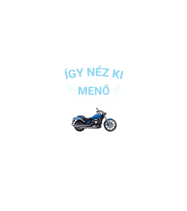 Menő Motoros minta fekete pólón