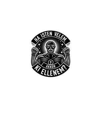 Ha Isten velem, akkor ki ellenem? (színezhető) minta fehér pólón