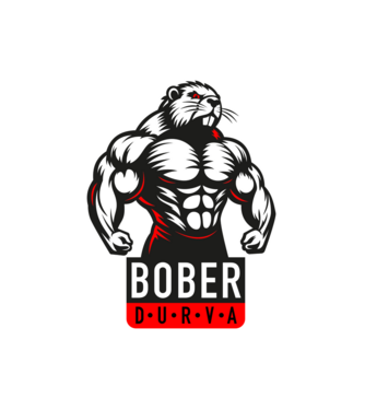 Bober durván kipattintva minta fehér pólón