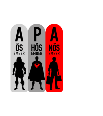 Apa = Három az egyben minta fehér pólón
