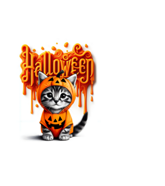 Halloween cica minta fehér pólón