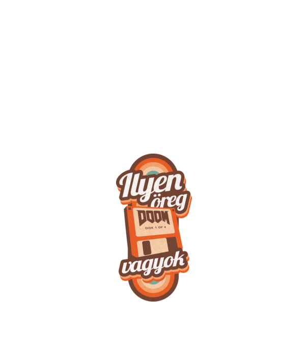 Ilyen öreg vagyok - Floppy minta fehér pólón