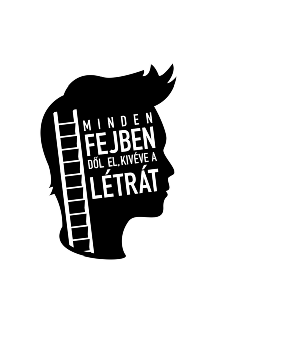Fejben dől el (színezhető) minta fekete pólón