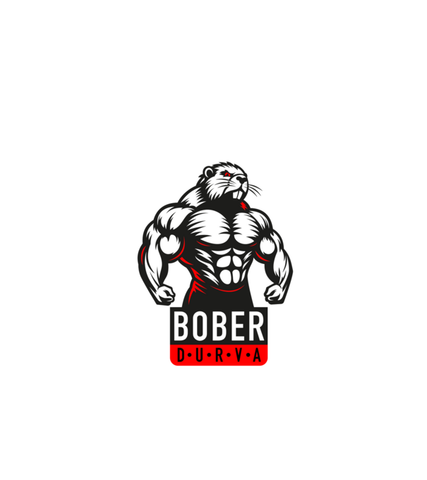 Bober durván kipattintva minta fehér pólón