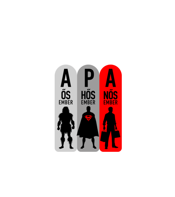Apa = Három az egyben minta fehér pólón