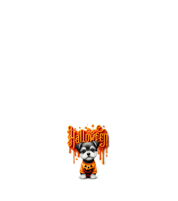 Halloween kutyus minta fehér pólón