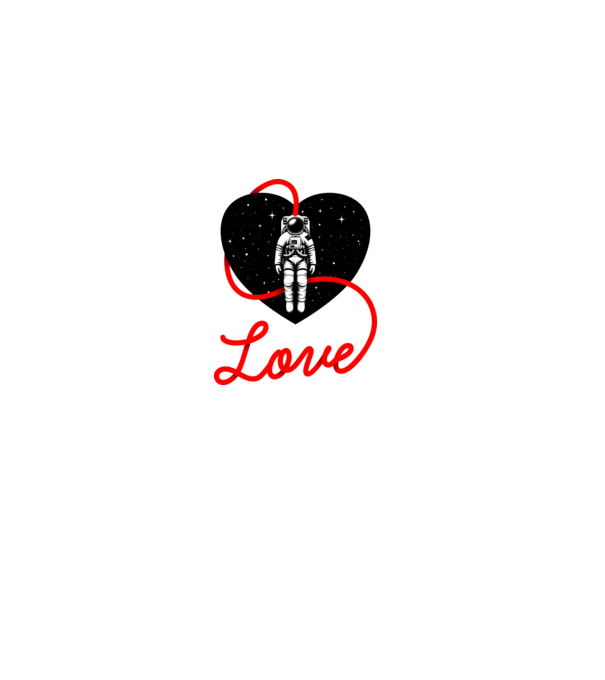 Love in Space minta fehér pólón