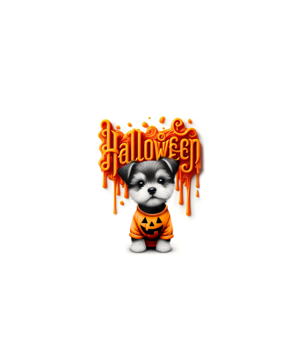 Halloween kutyus minta fehér pólón