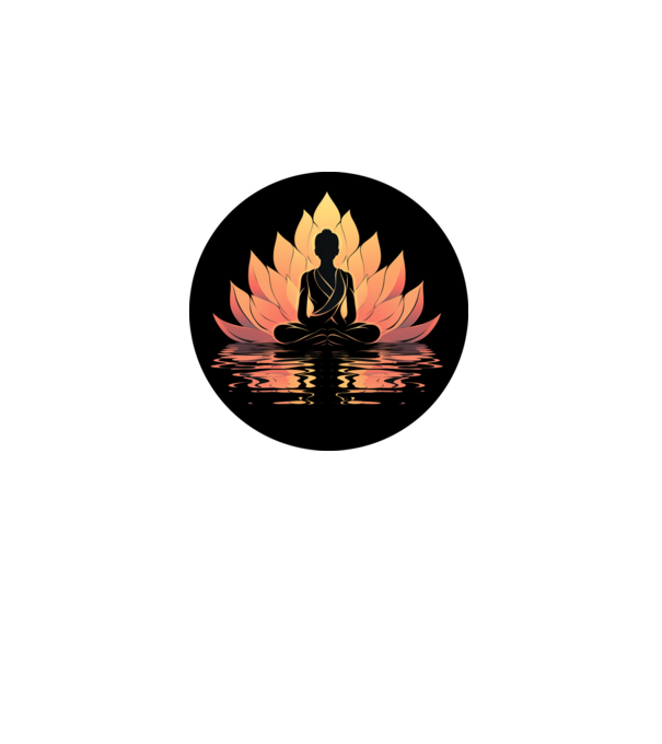 Lótusz Meditácó minta fekete pólón