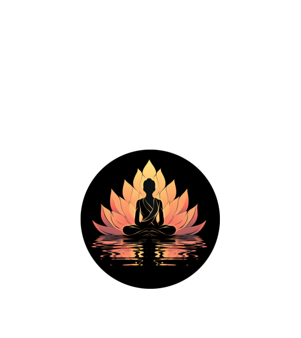 Lótusz Meditácó minta fekete pólón