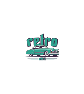 retro car, vintage car, retró autó minta homokszín pólón