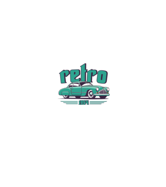 retro car, vintage car, retró autó minta fehér pólón