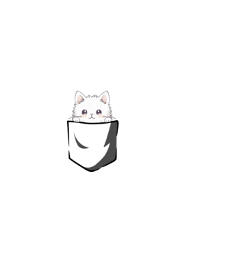 pocket kitty, zseb cica minta világos rózsaszín pólón