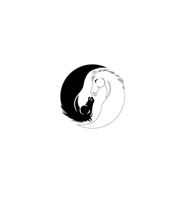 ying yang ló minta fehér/piros pólón