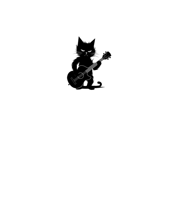 rocker cat, guitar cat minta királykék pólón