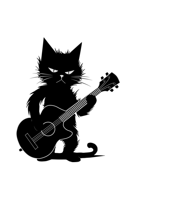 rocker cat, guitar cat  minta világoskék pólón