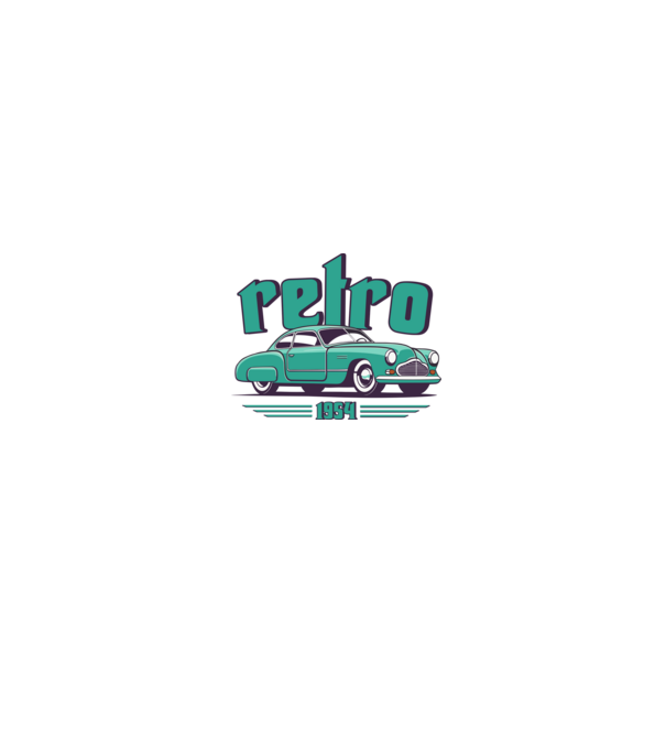 retro car, vintage car, retró autó minta fehér pólón