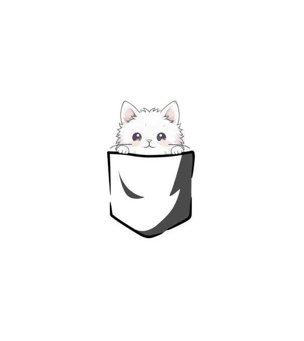 pocket kitty, zseb cica minta szürke pólón