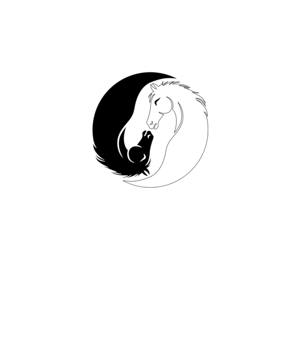 ying yang ló minta fehér pólón