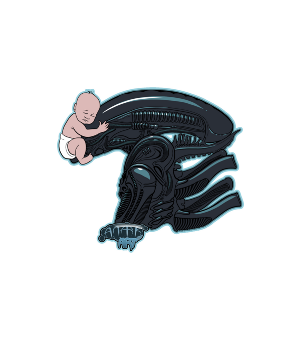 Facehugger1 minta fehér pólón