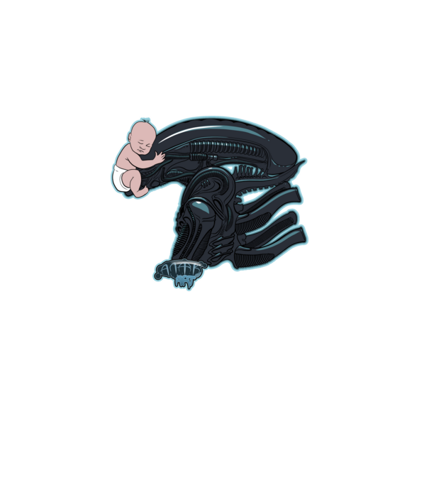 Facehugger1 minta sötétkék pólón