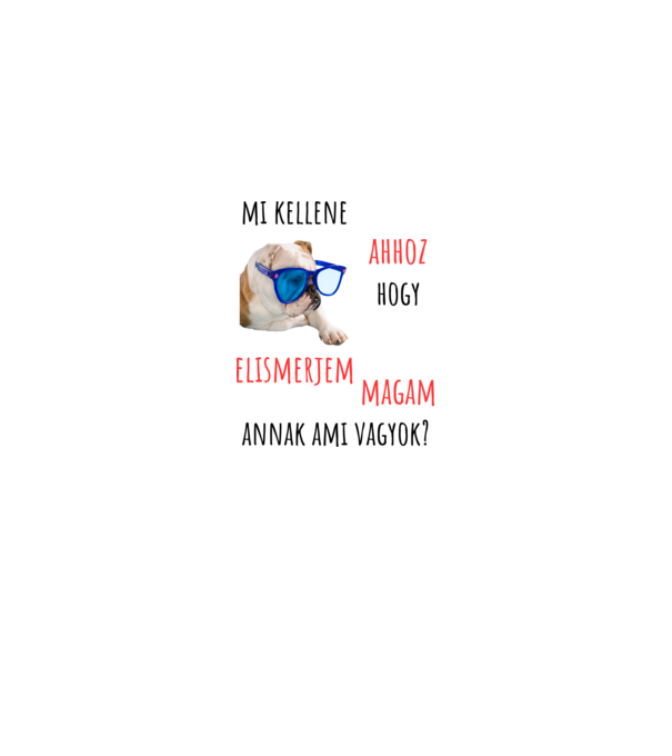 elismerem magam minta fehér/piros pólón