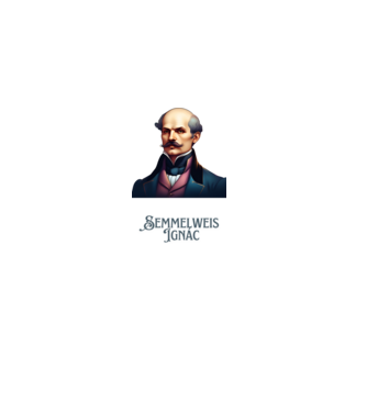 Semmelweis Ignác minta fehér pólón