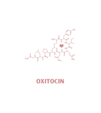 Oxitocin minta fehér pólón