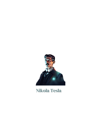 Nikola Tesla minta fehér pólón