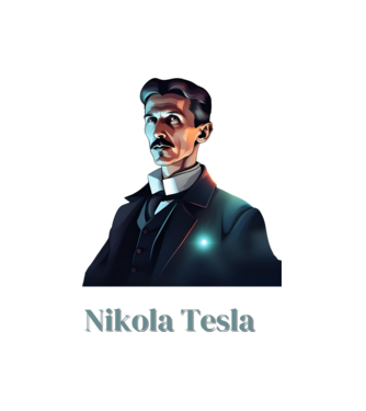 Nikola Tesla minta fekete pólón