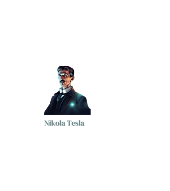 Nikola Tesla minta sötétkék pólón
