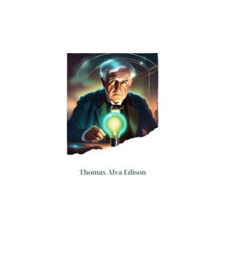 Thomas Alva Edison minta türkiz pólón