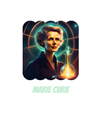 Marie Curie minta fehér pólón