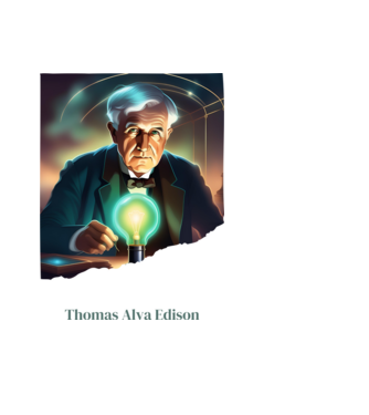 Thomas Alva Edison minta fekete pólón