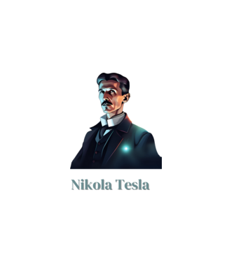 Nikola Tesla minta fekete pólón
