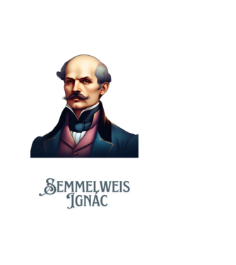 Semmelweis Ignác minta fehér pólón