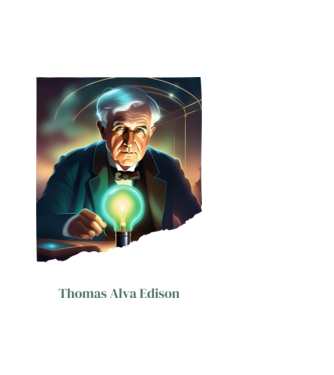 Thomas Alva Edison minta fehér pólón