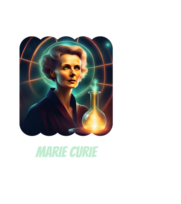 Marie Curie minta fekete pólón