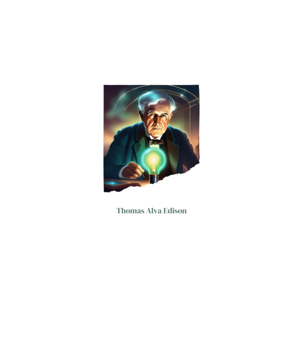 Thomas Alva Edison minta fekete pólón