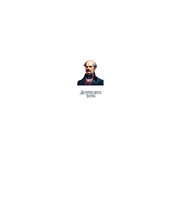 Semmelweis Ignác minta fehér pólón