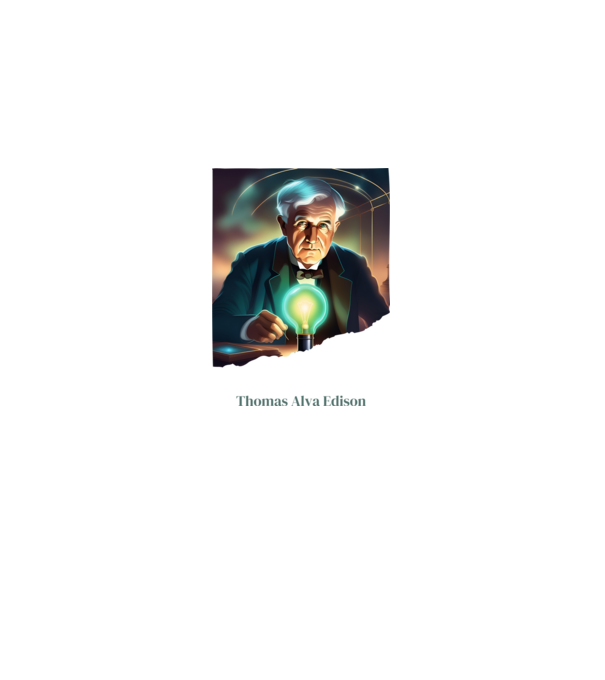Thomas Alva Edison minta fekete pólón