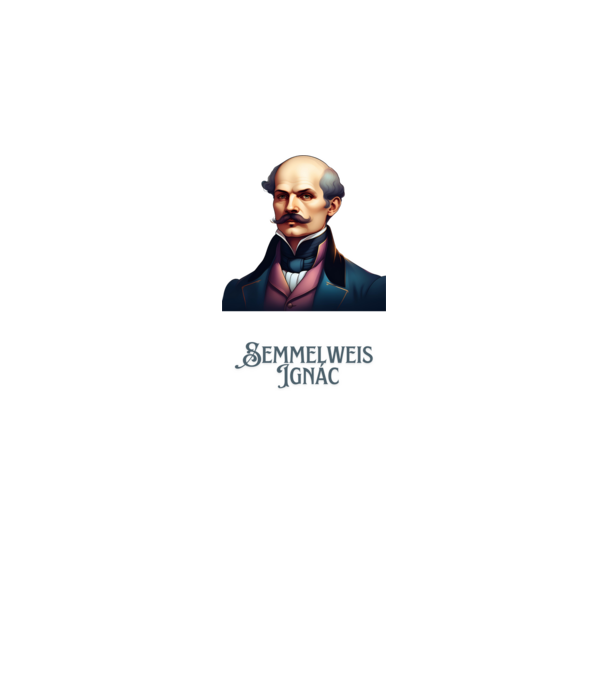 Semmelweis Ignác minta fehér pólón