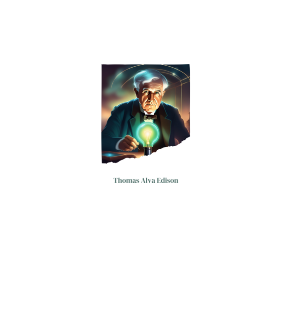 Thomas Alva Edison minta fekete pólón