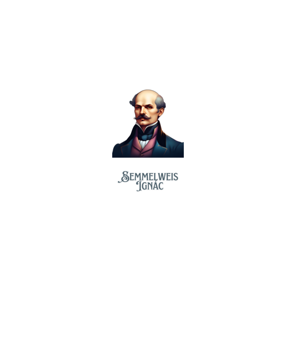 Semmelweis Ignác minta fehér pólón
