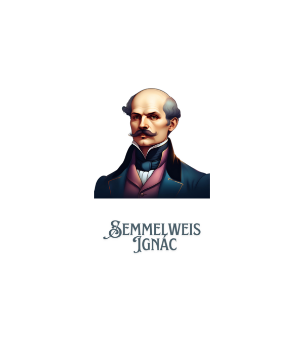 Semmelweis Ignác minta fehér pólón