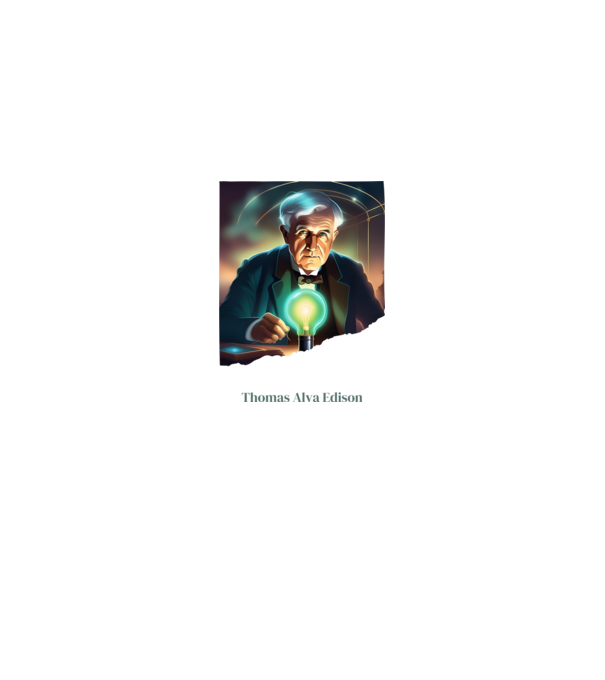 Thomas Alva Edison minta fekete pólón